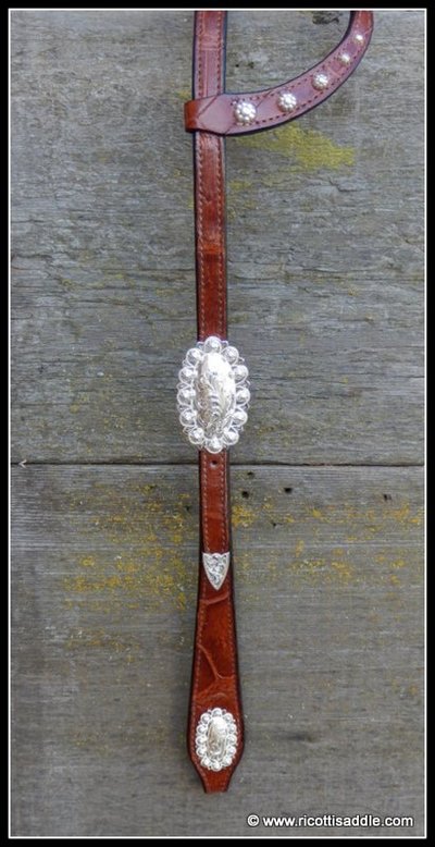 custom headstall with silver
